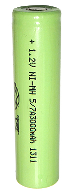 Аккумуляторный элемент NiMh 5/7 A 1,2В 3,0 Ач (химический состав: NiMh, напряжение: 1,2 вольта, емкость: 3000 мАч, размер: мм, оболочка: пластик)